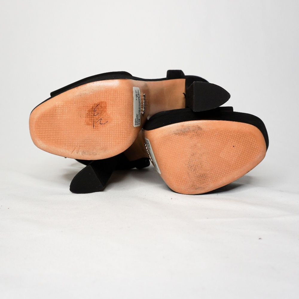SCHULTZ Amatista Acamurcado Black Leather Heel 9.5 - Picture 2 of 8